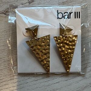 Bar III Textured Gold Triangle Earrings